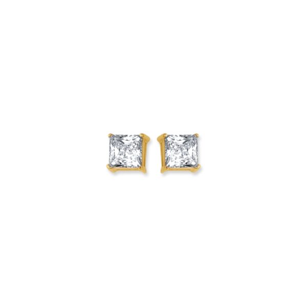 Princess Stud Earrings 6MM – Two Kings Jewelry