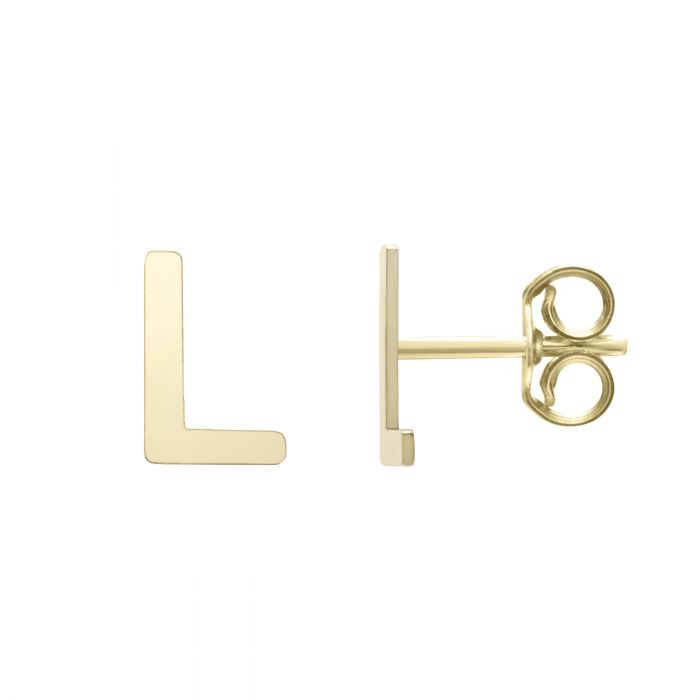 Initial L Stud Earrings