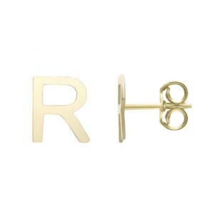 Initial R Stud Earrings