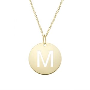 Initial M Disc Necklace