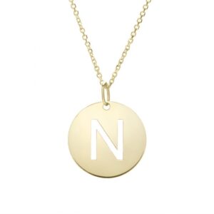 Initial N Disc Necklace