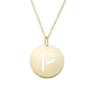 Initial P Disc Necklace