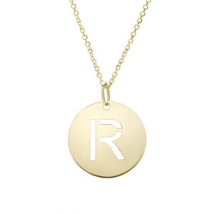 Initial R Disc Necklace