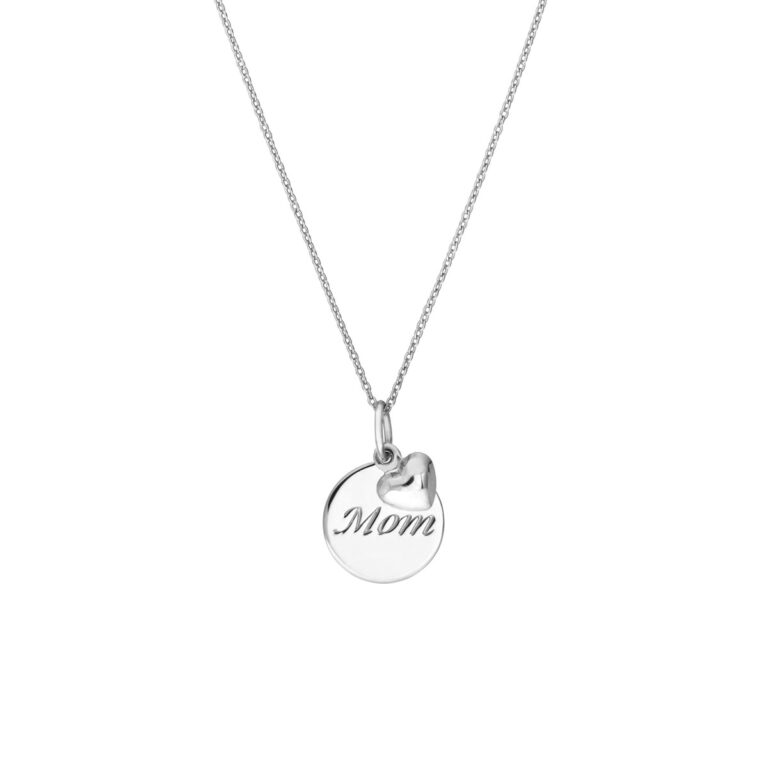 Mom Disk-Heart Necklace