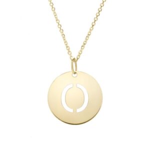 Initial O Disc Necklace