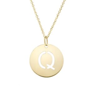 Initial Q Disc Necklace