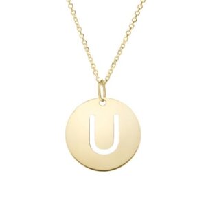 Initial U Disc Necklace