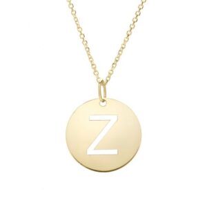 Initial Z Disc Necklace
